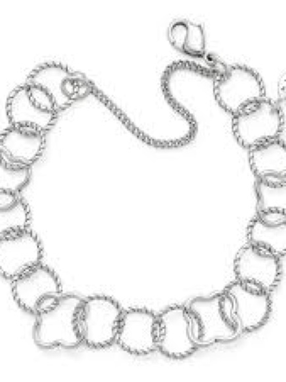 retired James Avery sterling silver quatrefoil twisted wire multi-link bracelet